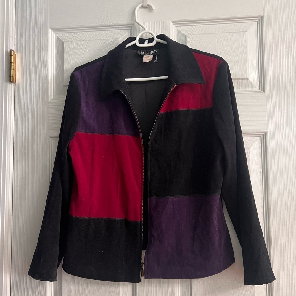 Briggs New York Black and Red Colorblock Blazer